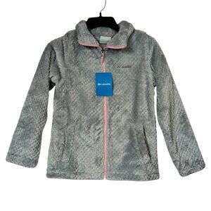 Columbia Fireside Sherpa Full Zip Jacket Gray Girl's Size Medium 10/12